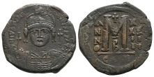 Justinian I AE 40 Nummi or Follis. Justinian I AE 40 Nummi or Follis.