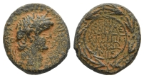 Nero, with Agrippa II AE 18mm of Caesarea Paneas (as Neronias), Judaea. Nero, with Agrippa II AE 18mm of Caesarea Paneas (as Neronias), Judaea.