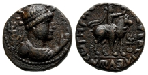 Kushan Empire, time of Kujula Kadphises to Vima Takto AE Didrachm. Kushan Empire, time of Kujula Kadphises to Vima Takto AE Didrachm.