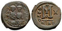 Justin II and Sophia AE 40 Nummi or Follis. Justin II and Sophia AE 40 Nummi or Follis.