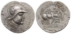 Scythian, Imitative of Eukratides I AR Tetradrachm. Scythian, Imitative of Eukratides I AR Tetradrachm.