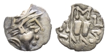 Da Yuezhi Rulers of Baktria, Imitative of Eukratides I AR Obol. Da Yuezhi Rulers of Baktria, Imitative of Eukratides I AR Obol.