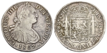 Mexico (New Spain). Carlos IV, King of Spain AR 8 Reales. Mexico (New Spain). Carlos IV, King of Spain AR 8 Reales.