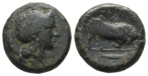 Lucania, Thourioi AE 23mm. Lucania, Thourioi AE 23mm.