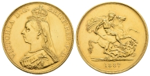 Great Britain, Hanover. Victoria AV Quintuple Sovereign. Great Britain, Hanover. Victoria AV Quintuple Sovereign.