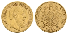 German States. Kingdom of Württemberg, Karl I AV 10 Mark. German States. Kingdom of Württemberg, Karl I AV 10 Mark.