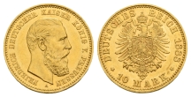 German States. Kingdom of Prussia, Friedrich III AV 10 Mark. German States. Kingdom of Prussia, Friedrich III AV 10 Mark.