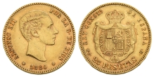 Spain. Alfonso XII AV 25 Pesetas. Spain. Alfonso XII AV 25 Pesetas.
