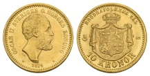 Sweden. Oscar II AV 10 Kronor. Sweden. Oscar II AV 10 Kronor.
