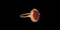 Saxon Gold Ring with Foil-Backed Garnet
