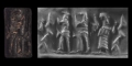 Western Asiatic Old Babylonian Provincial Style Cylinder Seal with Worshipping Scene