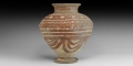 Western Asiatic Jar with Red Linear Design