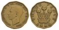 English Milled Coins - George VI - 1946 - Threepence