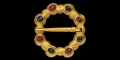 Medieval Gold Jewelled Annular Brooch