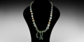 Roman Glass Melon Bead Necklace with Pendants