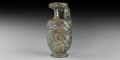 Roman Iridescent Green Glass Pitcher