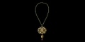Large Moghul Gold Pendant Necklace with Emeralds and Diamonds