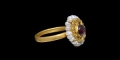 Byzantine Gold Ring with Garnet and Pearl Cluster