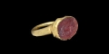 Roman Gold Ring with Female Bust Gemstone