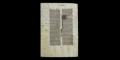 Medieval French Bible Manuscript Leaf with Illuminated Capital