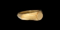 Large Roman Military Gold Ring with Ribbed Shoulders