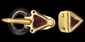 Gothic Gold and Garnet Buckle and Strap End Set
