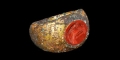 Roman Gilt-Bronze Ring with Jasper Military Eagle Intaglio
