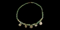 Viking Green Glass Bead, Coin and Shell Necklace