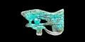 Egyptian Glazed Composition Openwork Udjat Eye of Horus Amulet