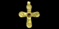 Byzantine Gold Cross Pendant with Garnet