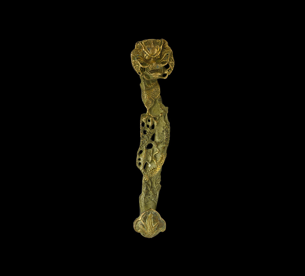 Chinese Large Gilt Sceptre