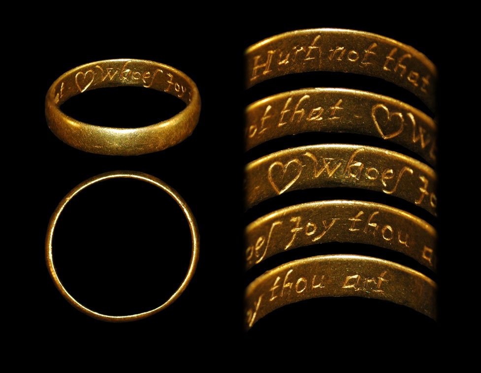 18th Century - Gold Inscribed Posy Ring - 'Hurt not that (heart) whoes Joy thou art'