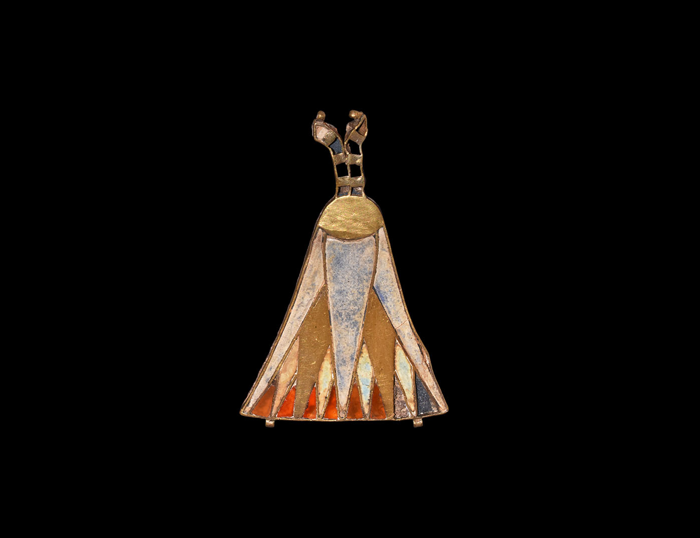 Egyptian Gold Jewelled Lotus Flower Pendant