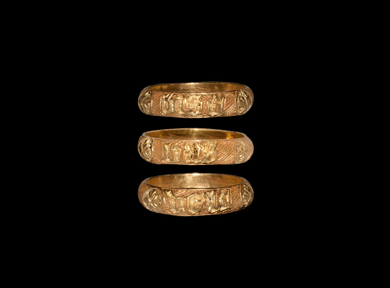 Medieval Gold 'BISN BAS BEIN' Posy Ring