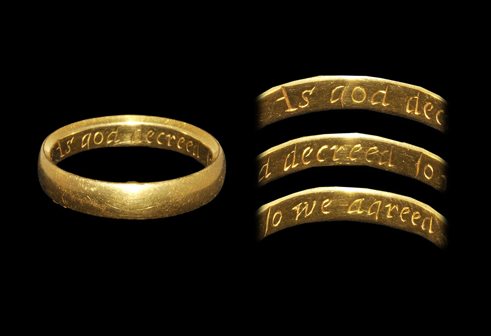 Post Medieval Gold 'As god decreed so we agreed' Posy Ring
