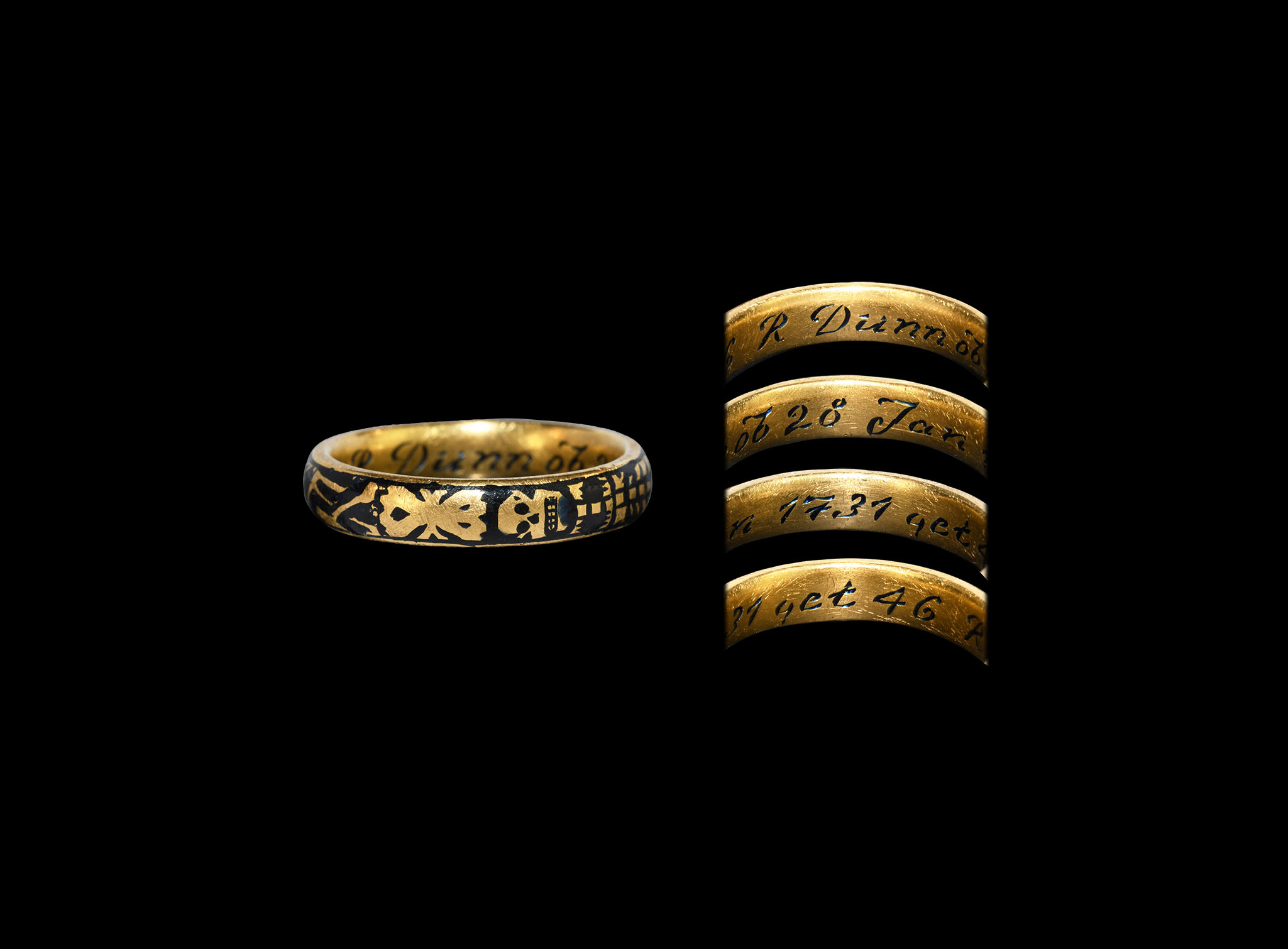 George II Gold 'Dunn Family' Skeleton Memento Mori Ring