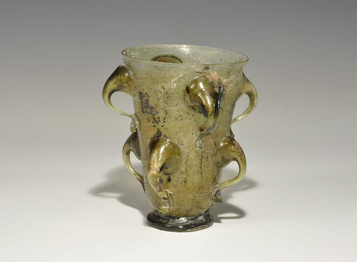 Rhenish Glass Multiple-Handled Beaker