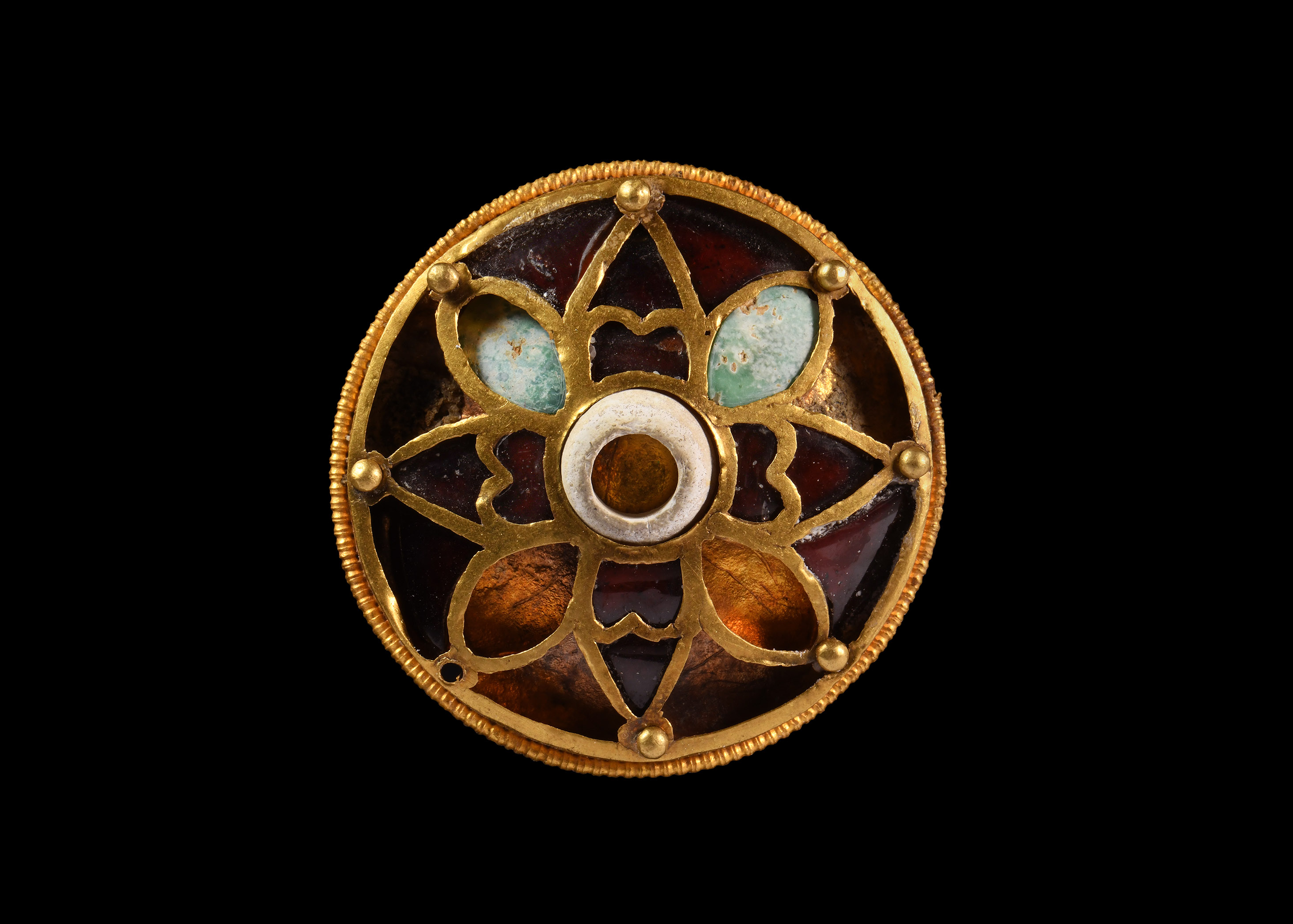 Merovingian Gold and Garnet Shield Fitting