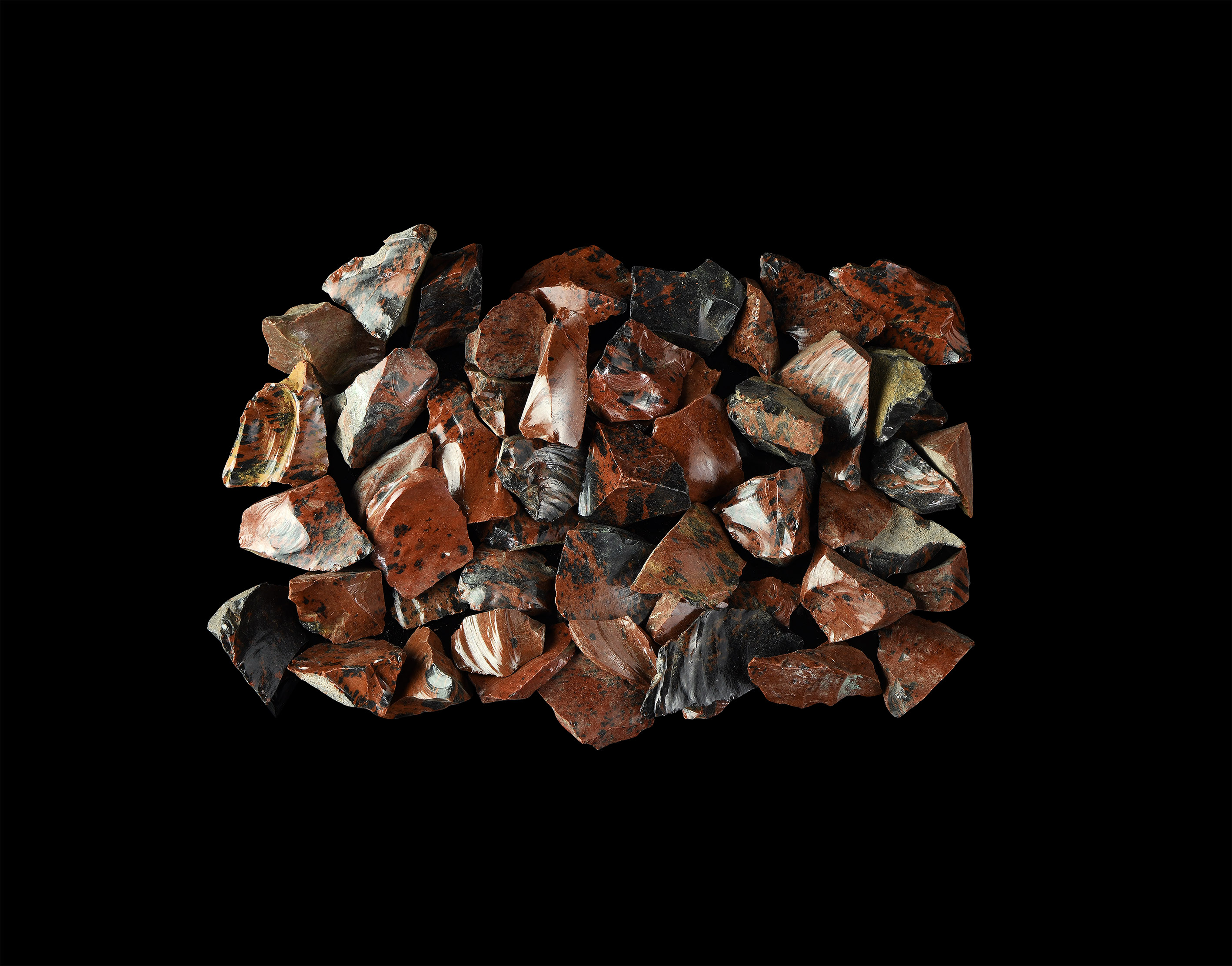 Brown and Black Obsidian Mineral Specimens