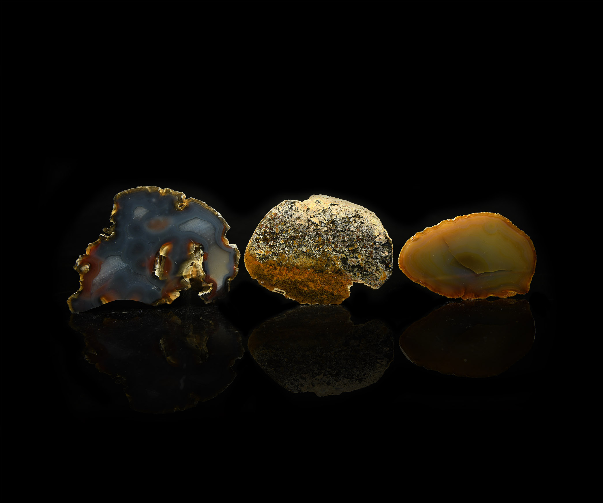 Cut and Polished Agate Geode End Group