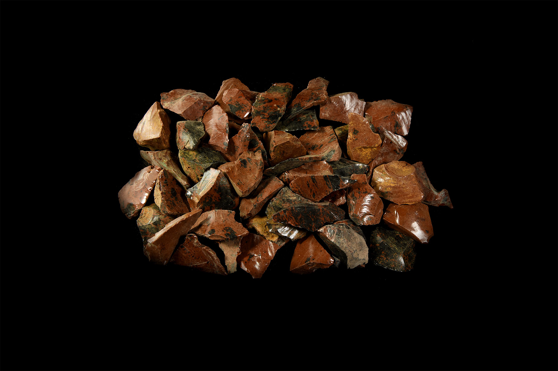 Mahogany Obsidian Flake Mineral Specimens