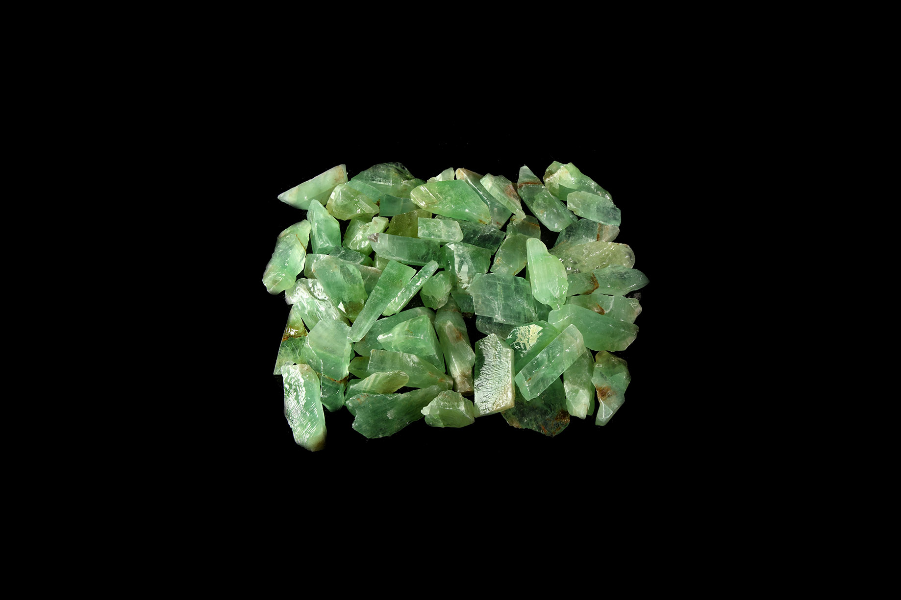 Pale Green Calcite Mineral Specimens