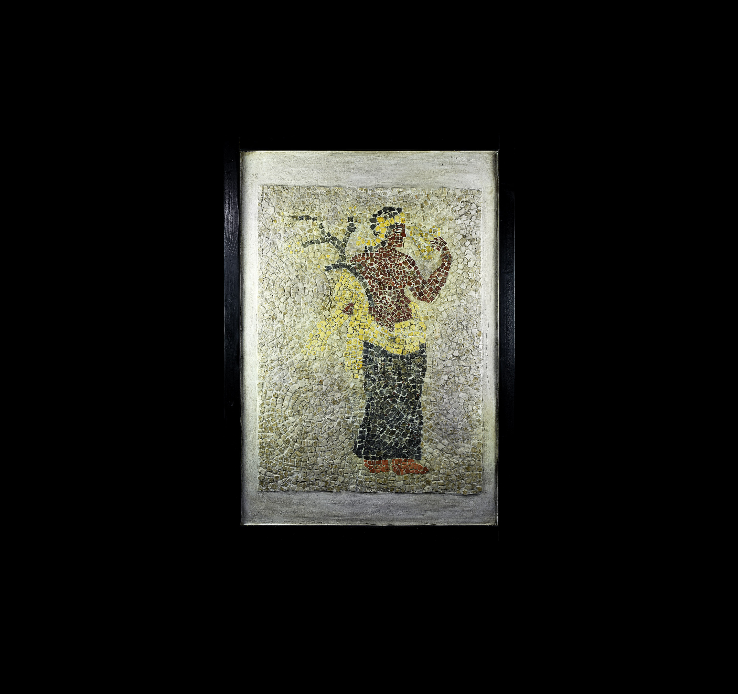 Roman Mosaic with Naiad Holding Frond and Golden Hydria