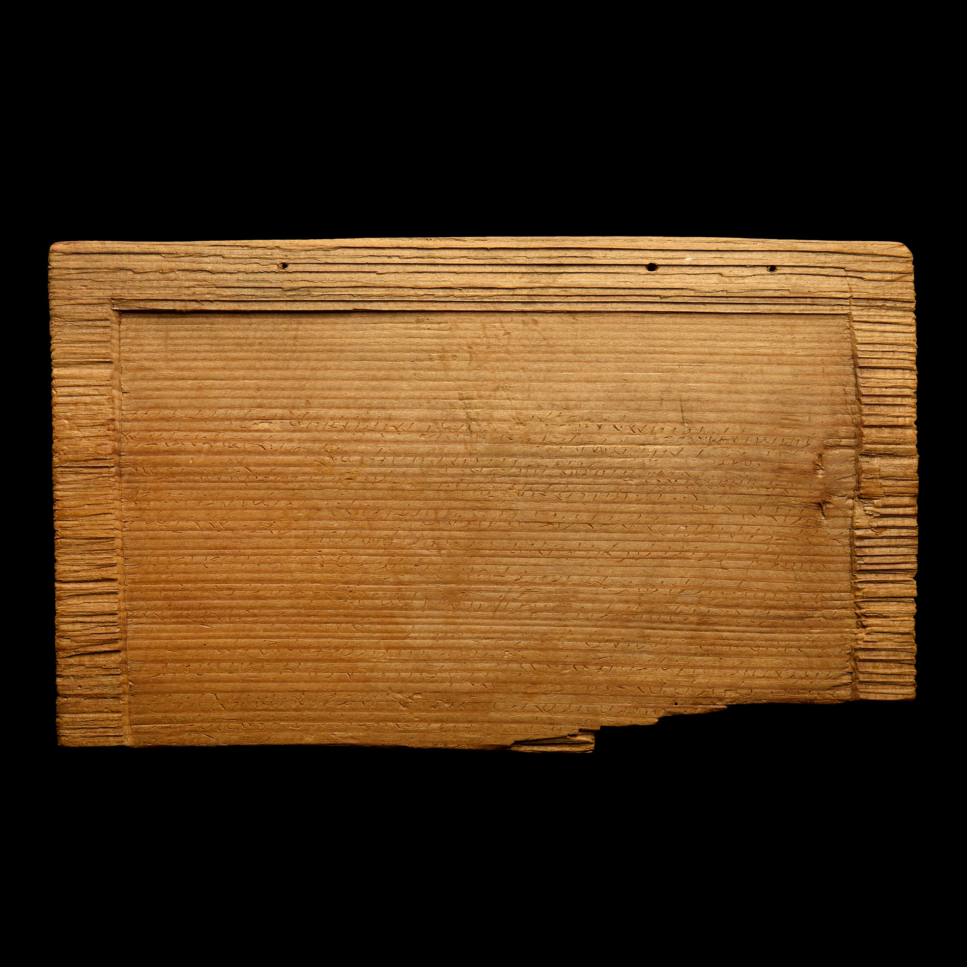 Large Roman Inked Wooden Sales Contract Tablet for Land Bought by a Pomponius Valerianus