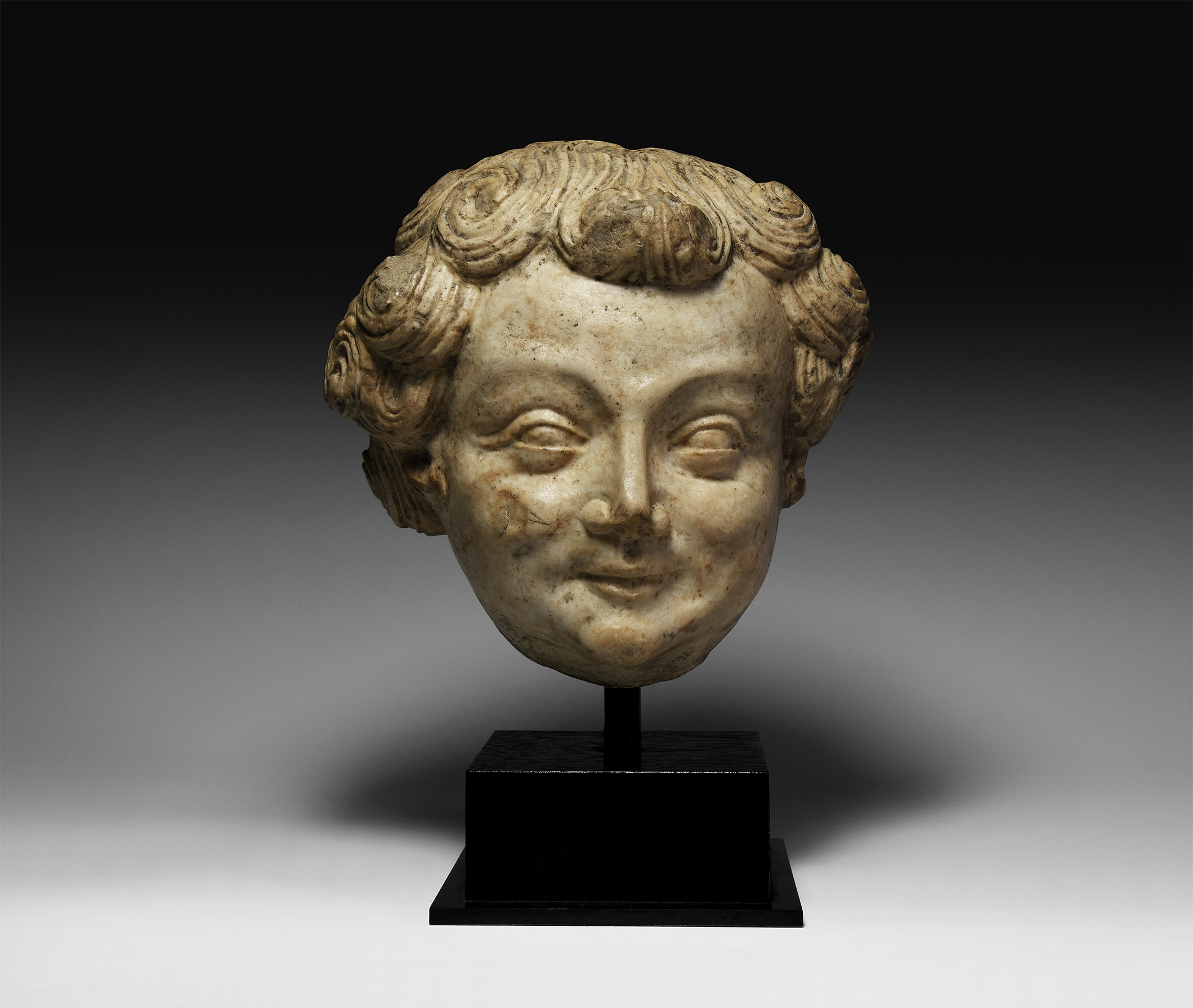 Medieval Marble Head of an Angel