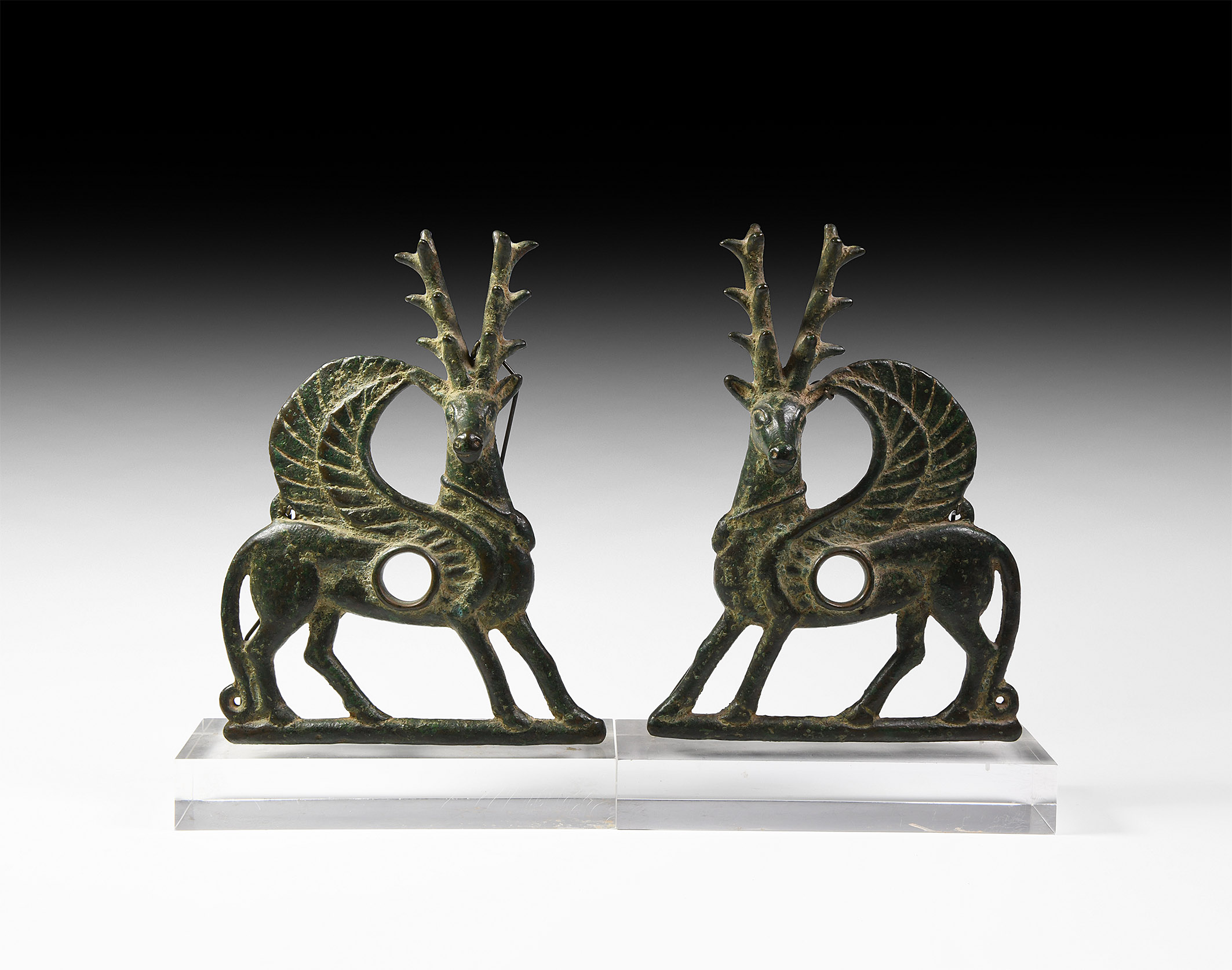 Western Asiatic Luristan Horse Cheek-Piece Pair