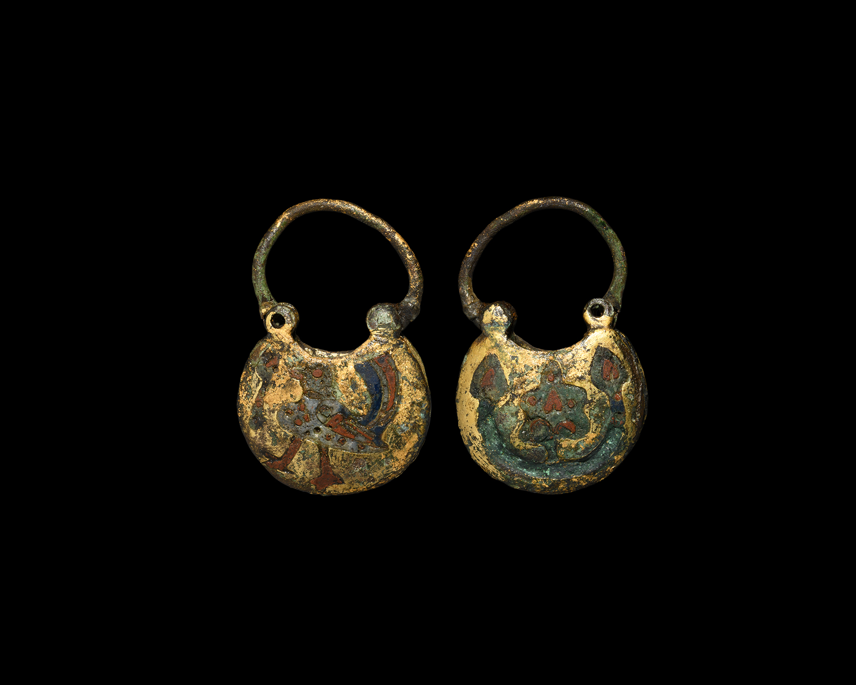 Viking Enamelled Rus Pendant with Bird