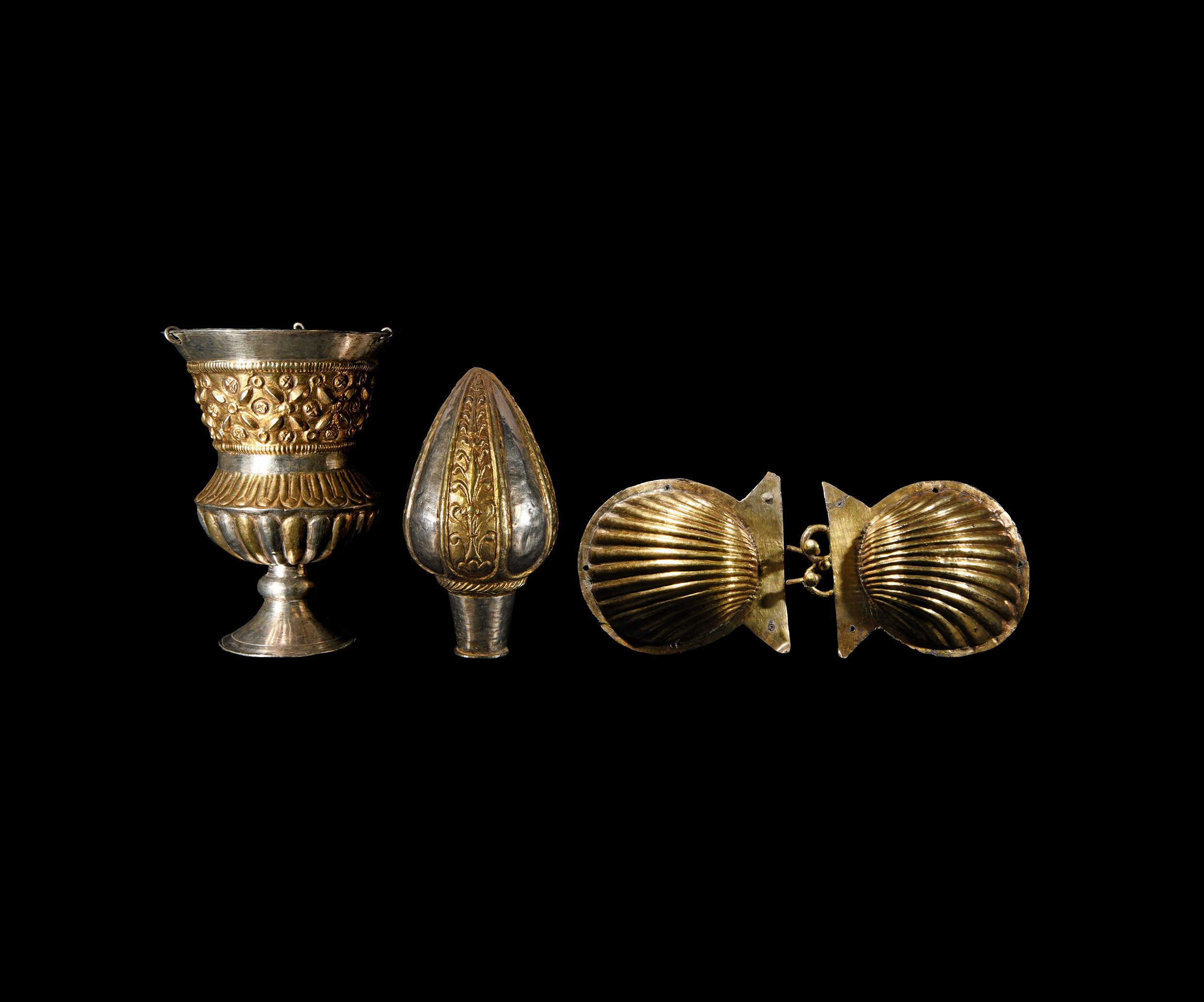 Byzantine Silver-Gilt Priest's Altar Group