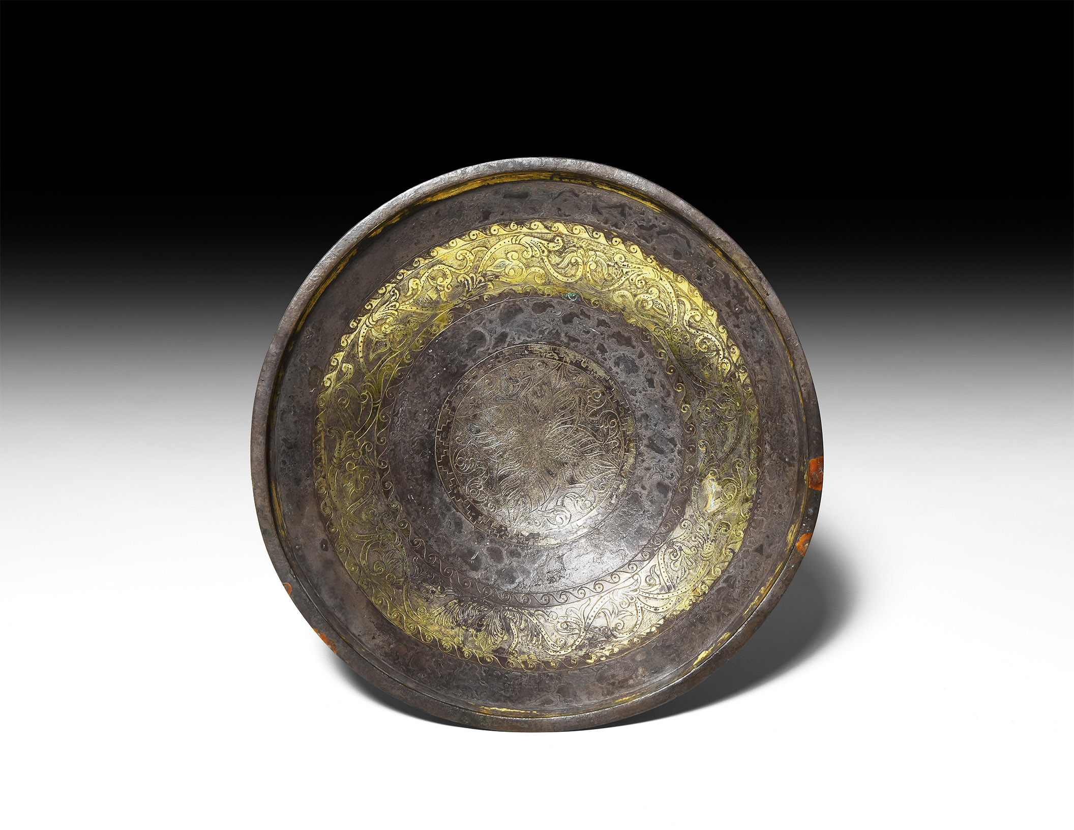 Large Hellenistic Gilt Silver Bowl