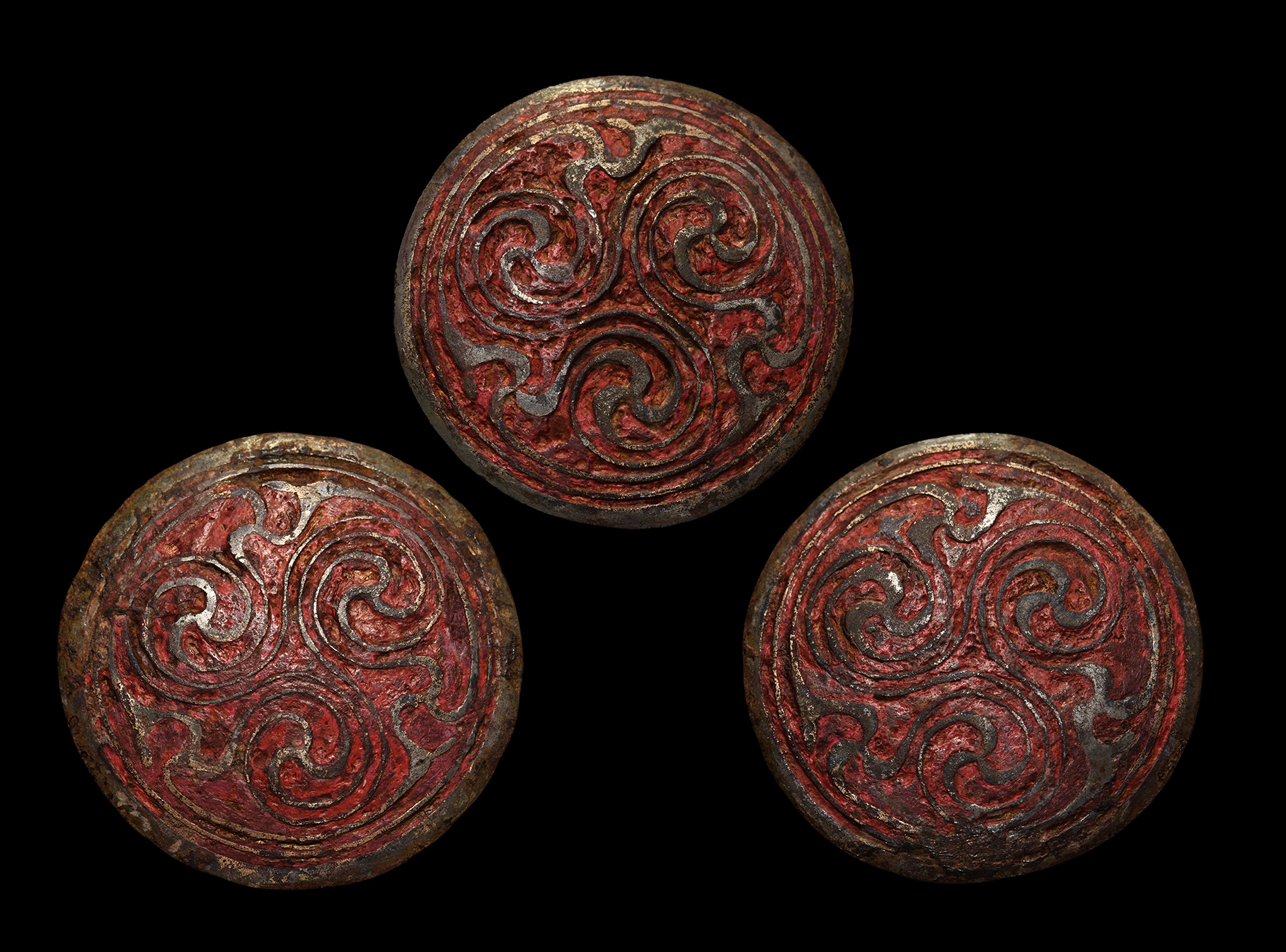 Anglo-Saxon Enamelled Hanging Bowl Mount Group